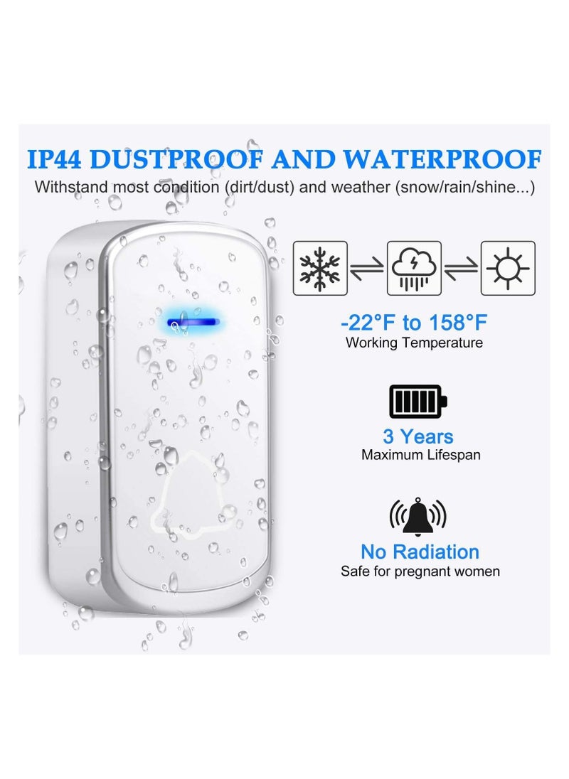 LUMIVE Lumive Wireless Doorbell & Chimes | Waterproof, Anti-Theft | Ideal for Home, Office, Apartment, Hotel, Warehouse | Includes 1 Receiver & 1 Transmitter (UK Plug)|Modern  - Image 3