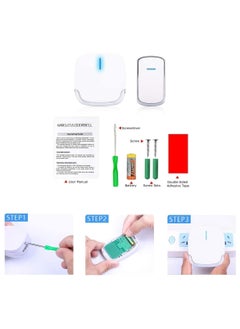 LUMIVE Lumive Wireless Doorbell & Chimes | Waterproof, Anti-Theft | Ideal for Home, Office, Apartment, Hotel, Warehouse | Includes 1 Receiver & 1 Transmitter (UK Plug)|Modern  - Image 4