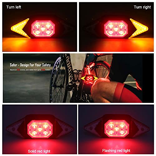 VASTFIRE Best Bike Turn Signals Rechargeable Rear Bicycle Light Luces para Bicicleta Waterproof 2022 Brightest Bike Indicators fit Handlebars, Saddle Rears, Cargo Carrier - Image 2