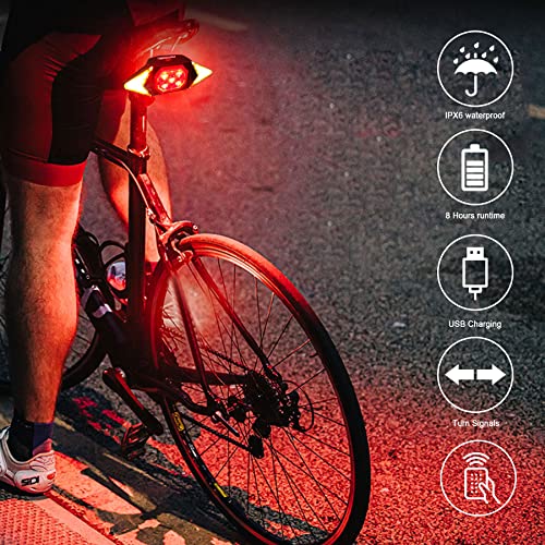 VASTFIRE Best Bike Turn Signals Rechargeable Rear Bicycle Light Luces para Bicicleta Waterproof 2022 Brightest Bike Indicators fit Handlebars, Saddle Rears, Cargo Carrier - Image 3