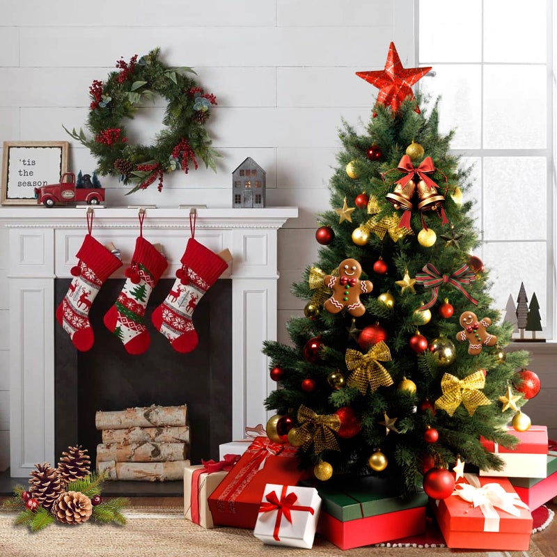 1409KMT Set of 2 Artificial Cedar Topiary Christmas Trees, 3FT UV-Resistant Faux Cypress Shrubs with Ground Spikes â€” Tall Evergreen Decorative Plants for Outdoor and Indoor Porch, Patio, and Garden - Image 4