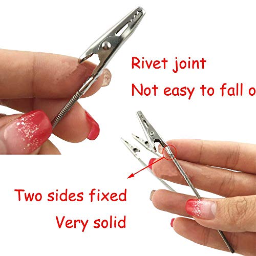 H&W 50 Pack Metal Wire Alligator Clamp, 4'' Long-Tailed Alligator Iron Clip, Stand Photo Holder Stand Memo Clip (WE1-D1) - Image 4