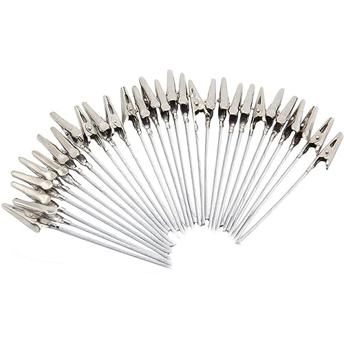 H&W 50 Pack Metal Wire Alligator Clamp, 4'' Long-Tailed Alligator Iron Clip, Stand Photo Holder Stand Memo Clip (WE1-D1) - Image 1