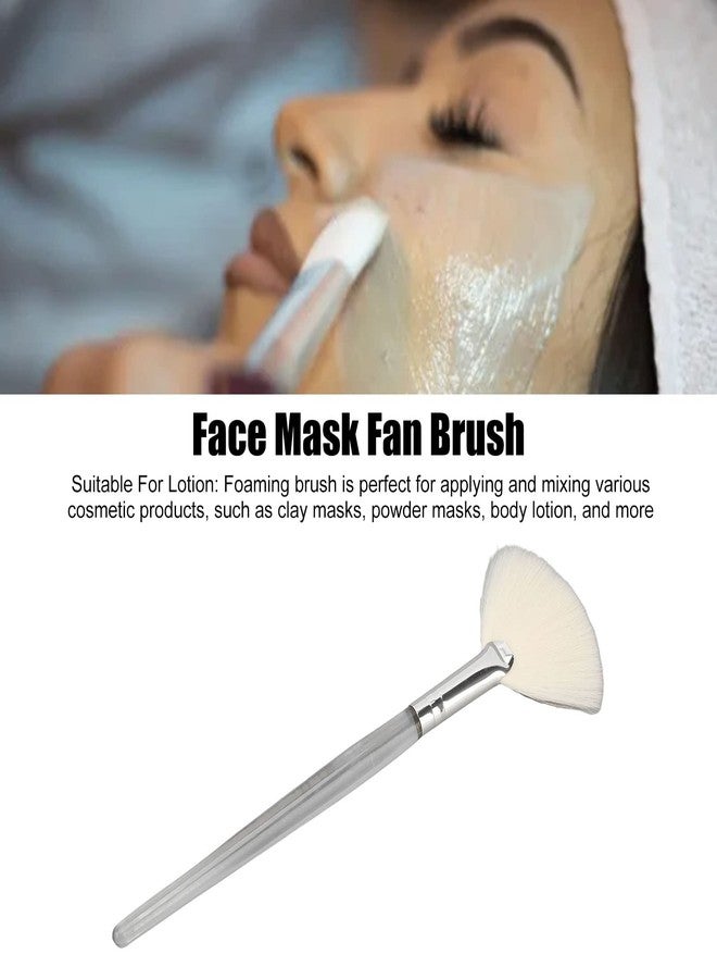shenruifa Foaming brush, Fan shaped design, Soft facial fan brush for Makeup Flat Facial Brush Large,Gentle Face Fan Brush Transparent Handle Cosmetic Flat Facial Brush for Beauty Salon - Image 2