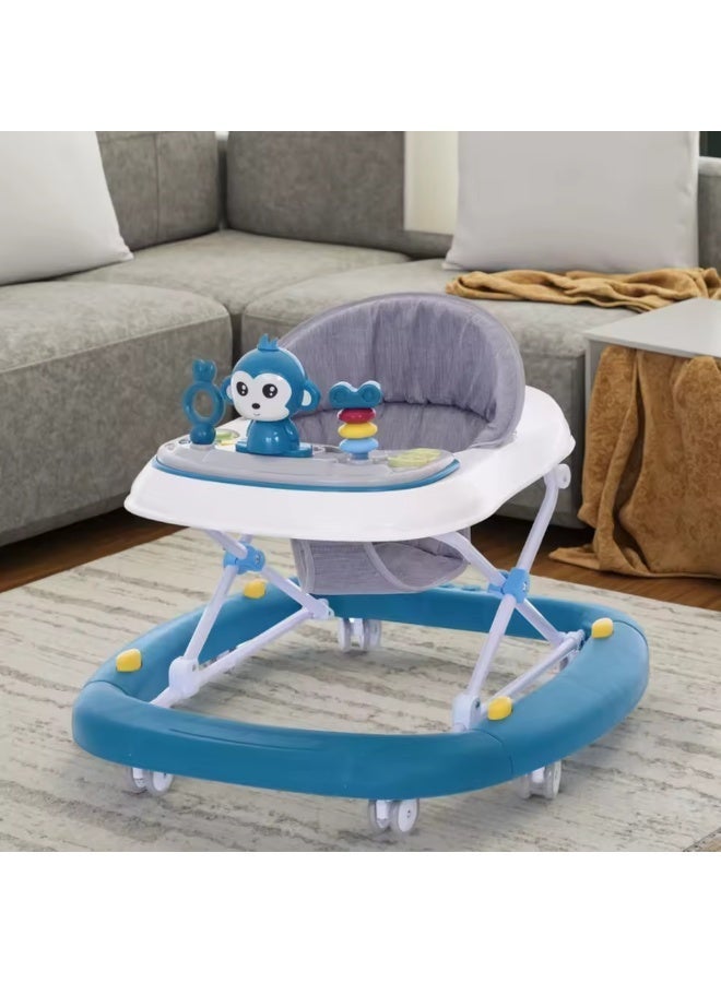 4-in-1 Baby Walker & Activity Center – Safe Foldable Design with Sensory Development Tray (Available in Red, Blue, Grey, and Green) - Image 1