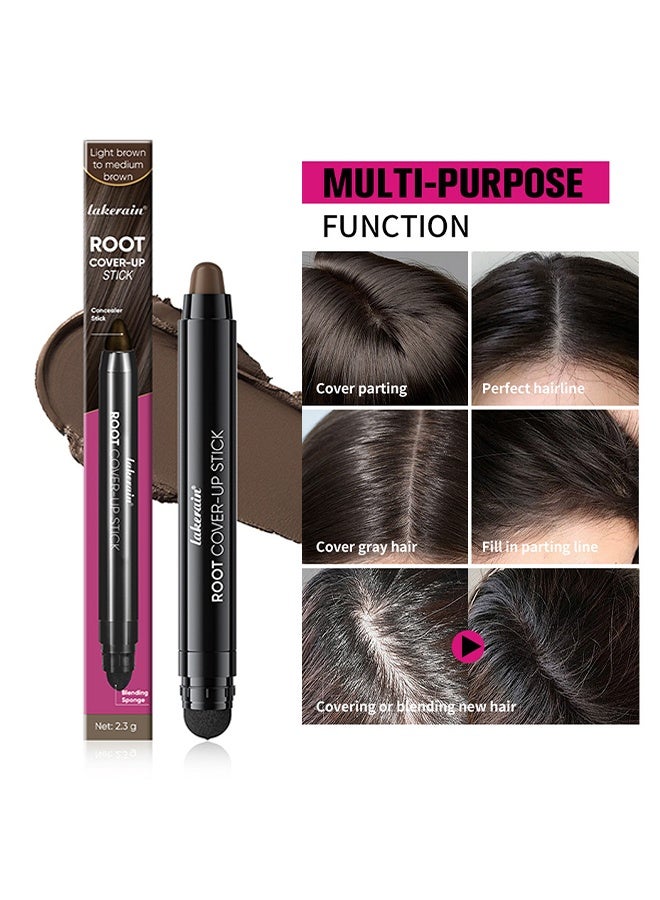 ليكرين قلم تغطية الجذور، تغطية فورية للشعر الرمادي، تصحيح جذور الشعر، مخفي طبيعي لخط الشعر والجذور والجانبين للنساء والرجال، يدوم المكياج 48 ساعة، رقم 3 بني فاتح إلى بني متوسط - Image 4