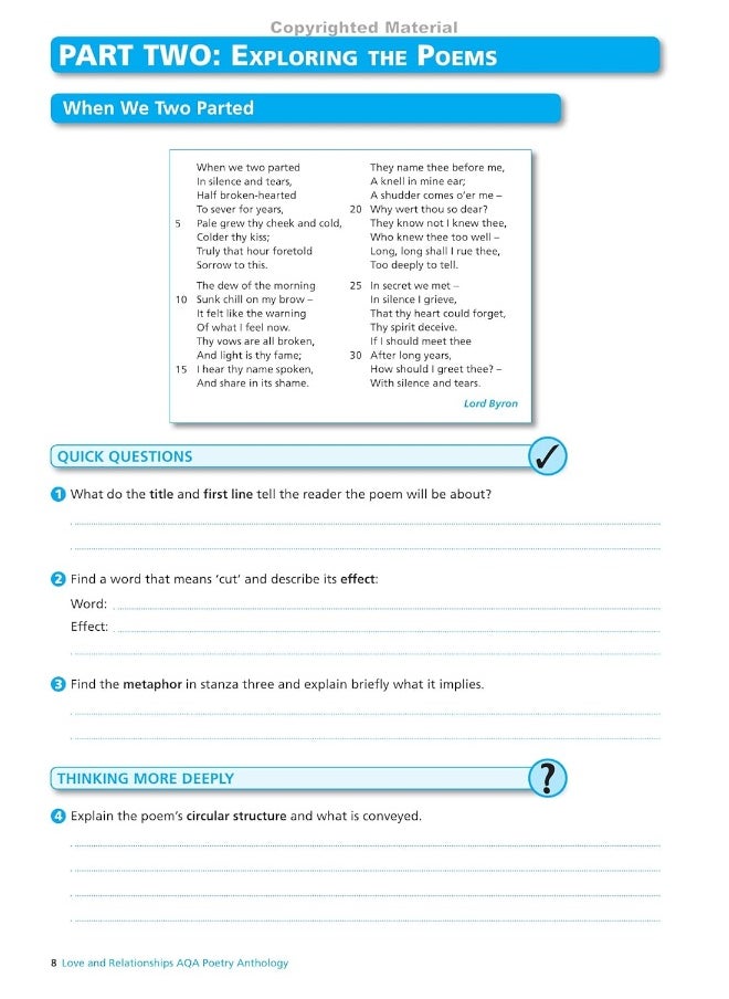 AQA Poetry Anthology - Love and Relationships: York Notes for GCSE Workbook the ideal way to catch up, test your knowledge and feel ready for and 2023 and 2024 exams and assessments  - Image 5