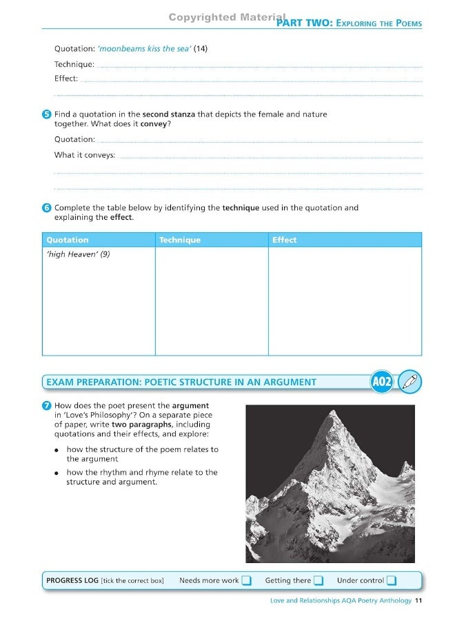AQA Poetry Anthology - Love and Relationships: York Notes for GCSE Workbook the ideal way to catch up, test your knowledge and feel ready for and 2023 and 2024 exams and assessments