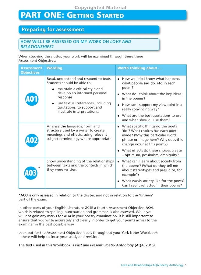 AQA Poetry Anthology - Love and Relationships: York Notes for GCSE Workbook the ideal way to catch up, test your knowledge and feel ready for and 2023 and 2024 exams and assessments  - Image 3