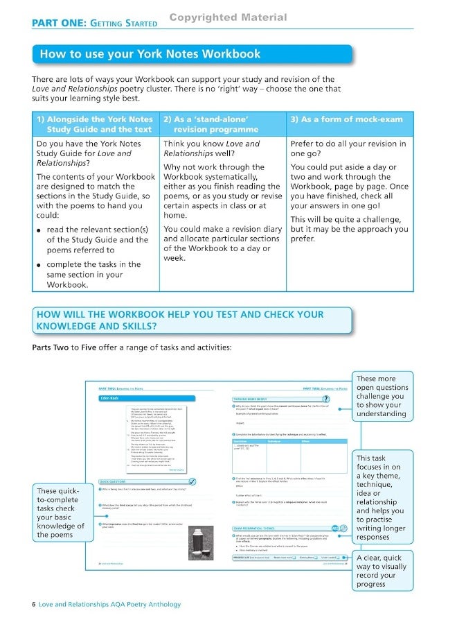 AQA Poetry Anthology - Love and Relationships: York Notes for GCSE Workbook the ideal way to catch up, test your knowledge and feel ready for and 2023 and 2024 exams and assessments  - Image 4