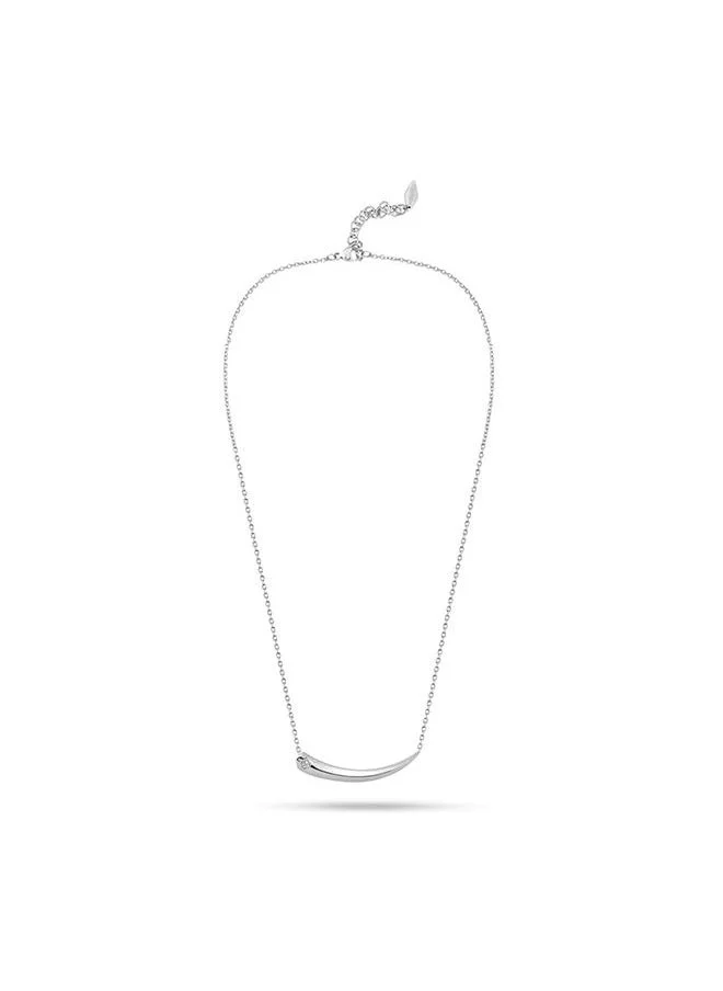 POLICE Talon Necklace For Women Shiny Silver With White Crystal