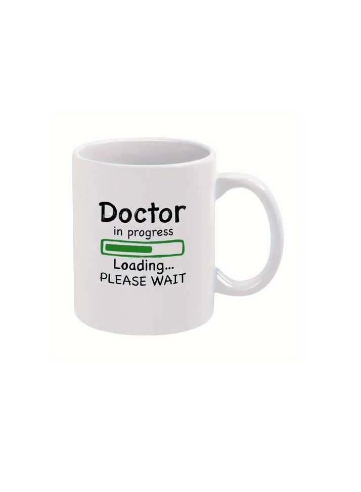 RYN® PRINTED DESIGN Ceramic Coffee Mug 11 oz - Humorous Doctor in Progress Loading Graphic - Ideal Gift for Medical Students, Future Doctors, PhD Candidates - Durable Drinkware, No Assembly Required, No Accessories - Image 1