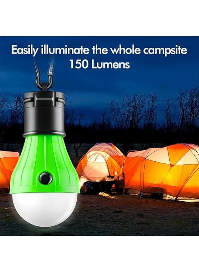 Portable LED Tent Lamp, Clip Hook Hurricane Emergency Light Bulb, Camping Equipment Lanterns for Hiking, Backpacking Outage, B-CLOSED-HOOK, 4 Packs - Image 2