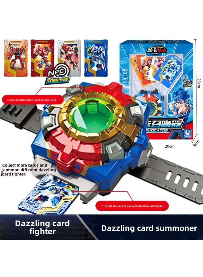 Product Dazzle Card Fighter Dazzle Blue Lightning Deformation Mecha Robot Toy Children Boy King Kong Spin Summoner Card-Color:Black Gold Edition 8115 Flash Card Fighter-Super Flash King ULTIMATE BLUE COP - Image 3