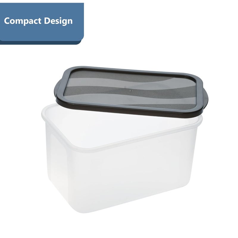 Kuber Industries 3 Pcs Small Plastic Boxes for Storage With Lid Pooja Office Items Baby Clothes Diaper Organizing Transparent Boxes Black - Image 4