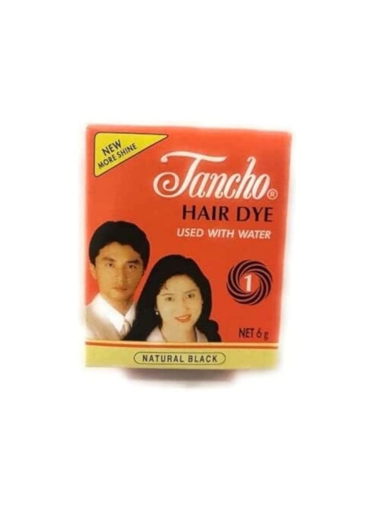 تانشو صبغة شعر تانشو أسود طبيعي (ستة غرامات) – صبغة شعر سهلة التنشيط بالماء.