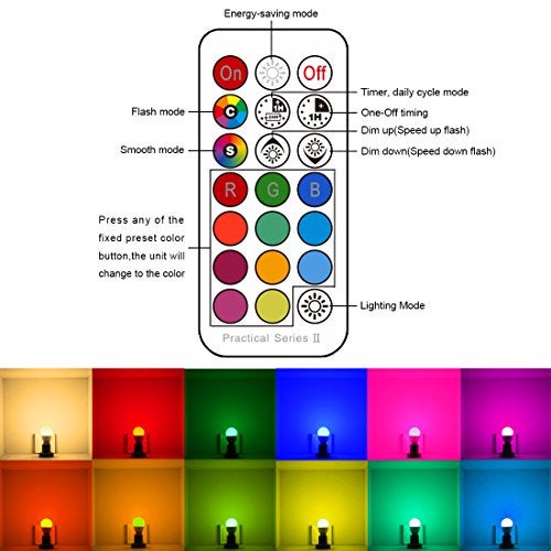 MELPO LED Color Changing Light Bulb with Remote Control, 5W 40W Equivalent, 500LM, 5700K,E26 Dimmable RGB Light Bulbs for Birthday Party/KTV Decoration/Household/Bar/Wedding (Pack of 8) - Image 4