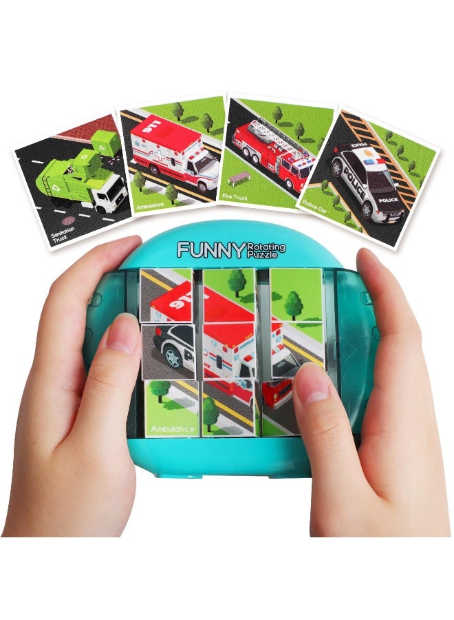 Rotating Puzzle For Kids 3 4 5 6 7 8 Year Old, 4 Puzzles In 1, Toddlers Travel, Car, Airplane, Road Trip Activities, Fine Motor Skills, Fidget, Gift For Boys  Girls Ages 3+ - Image 1
