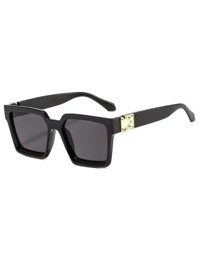 Generic - 2024 New Vintage Square Sunglasses Women/men Brand Designer Sun Glasses for Men Women Eyeglass UV400 Goggles Gafas De Sol-Lenses Color:Black Gray - Image 1