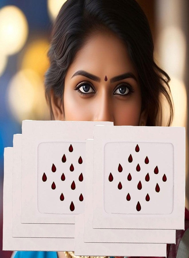 فاما ملصق جبين فاخر من المخمل على شكل دمعة من فاما فاشنز، مقاس متوسط 5 مم، لون كستنائي داكن، مناسب للنساء والفتيات - Image 4