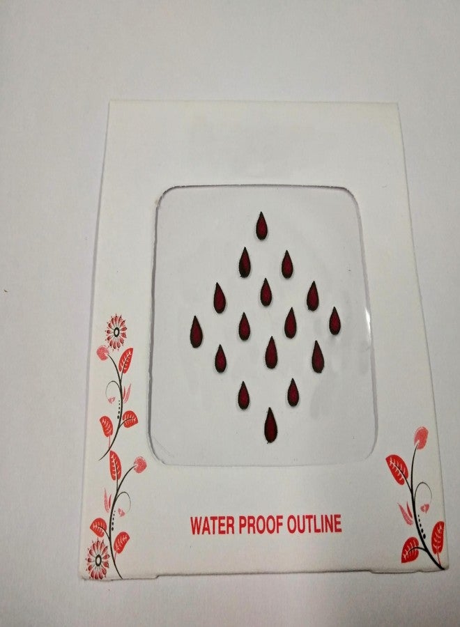 فاما ملصق جبين فاخر من المخمل على شكل دمعة من فاما فاشنز، مقاس متوسط 5 مم، لون كستنائي داكن، مناسب للنساء والفتيات - Image 5