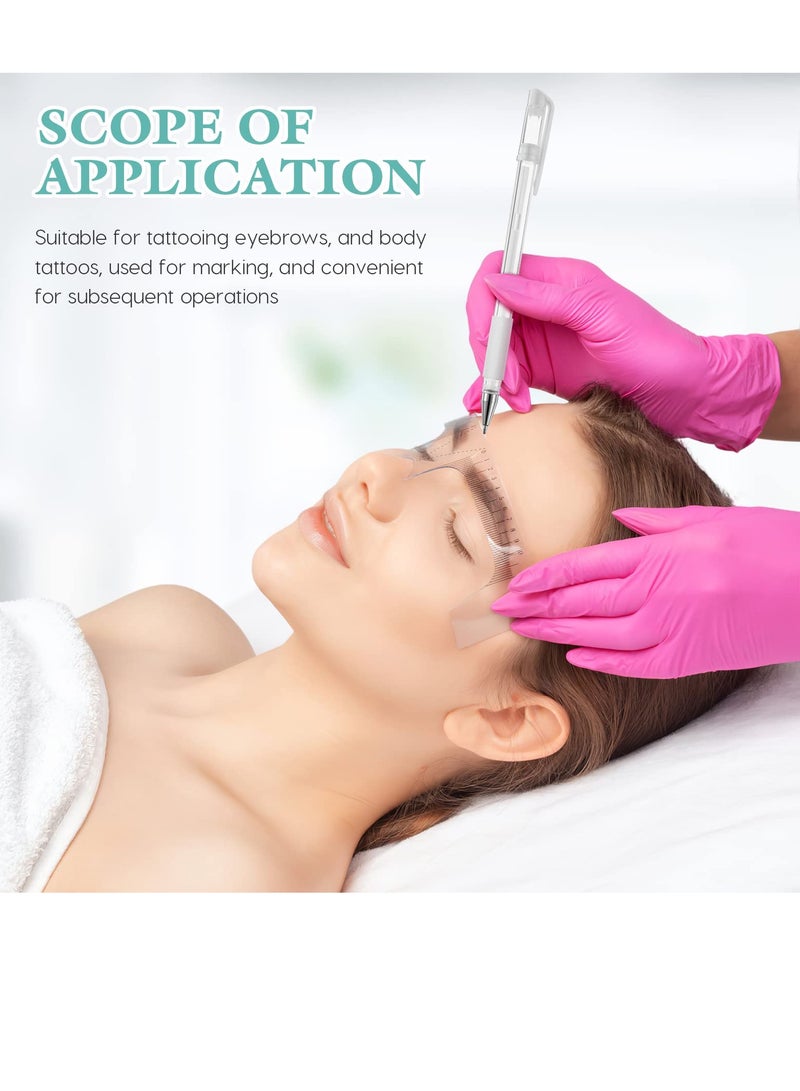 SYOSI Eyebrow Mapping Pen Microblading Eyebrow Pen with Skin Marker Eyebrow Permanent Makeup Position Mark Tool Great Eyebrow Makeup Tool for Artists for Eyebrow Skin 4 Pens and 8 Replacement Refills - Image 2