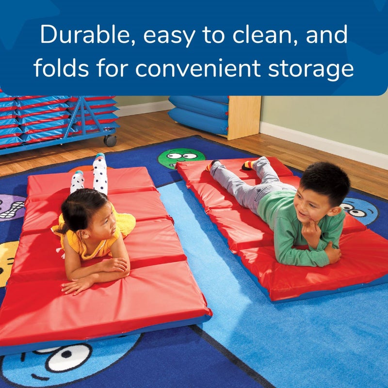 Children's Factory Angels 2" Thick Toddler Nap Mat, Red-Blue, 4 Section Waterproof Sleeping Mat for use in Preschools and Daycares - Image 5