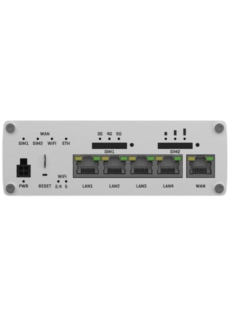 TELTONIKA - Teltonika RUTX50 Industrial Future-Proof 5G + LTE CAT20 Wireless Router, Dual SIM, Remote Management System (RMS), RutOS Advanced Security, Dual Band Wi-Fi 5, Gigabit Ethernet Ports (x5), USB 2.0 - Image 1
