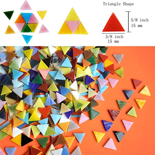 Lanyani 1050 Pieces Mixed Shapes Glass Mosaic Tiles for Crafts, Colorful Stained Glass Pieces for Mosaic Projects - Image 5
