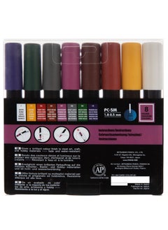 Uni Mitsubishi Uni Mitsubishi Pencil Posca Paint Marker Pen PC-5M Medium Tip 8 Dark Colours  - Image 2