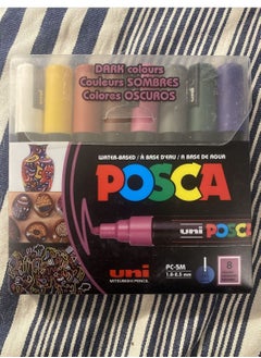 Uni Mitsubishi Uni Mitsubishi Pencil Posca Paint Marker Pen PC-5M Medium Tip 8 Dark Colours  - Image 3