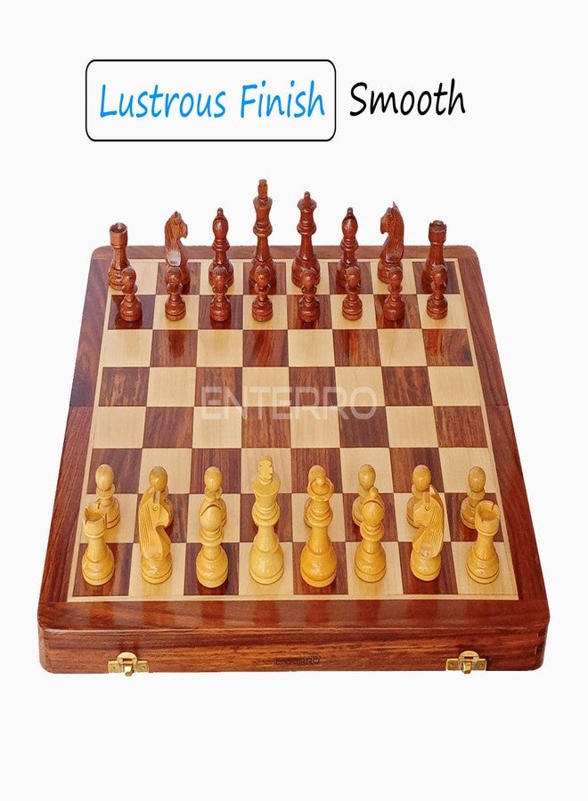 ENTERRO Adult Chess Board Set Wooden Magnetic 16 X 16 Inch - Handcrafted Foldable & Magnetic - Image 2