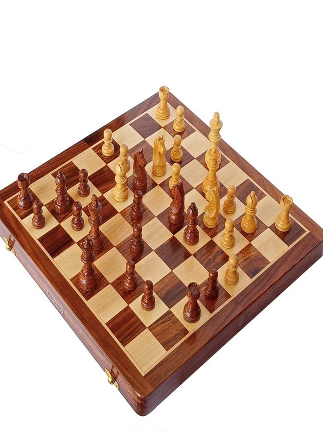 ENTERRO Adult Chess Board Set Wooden Magnetic 16 X 16 Inch - Handcrafted Foldable & Magnetic - Image 1