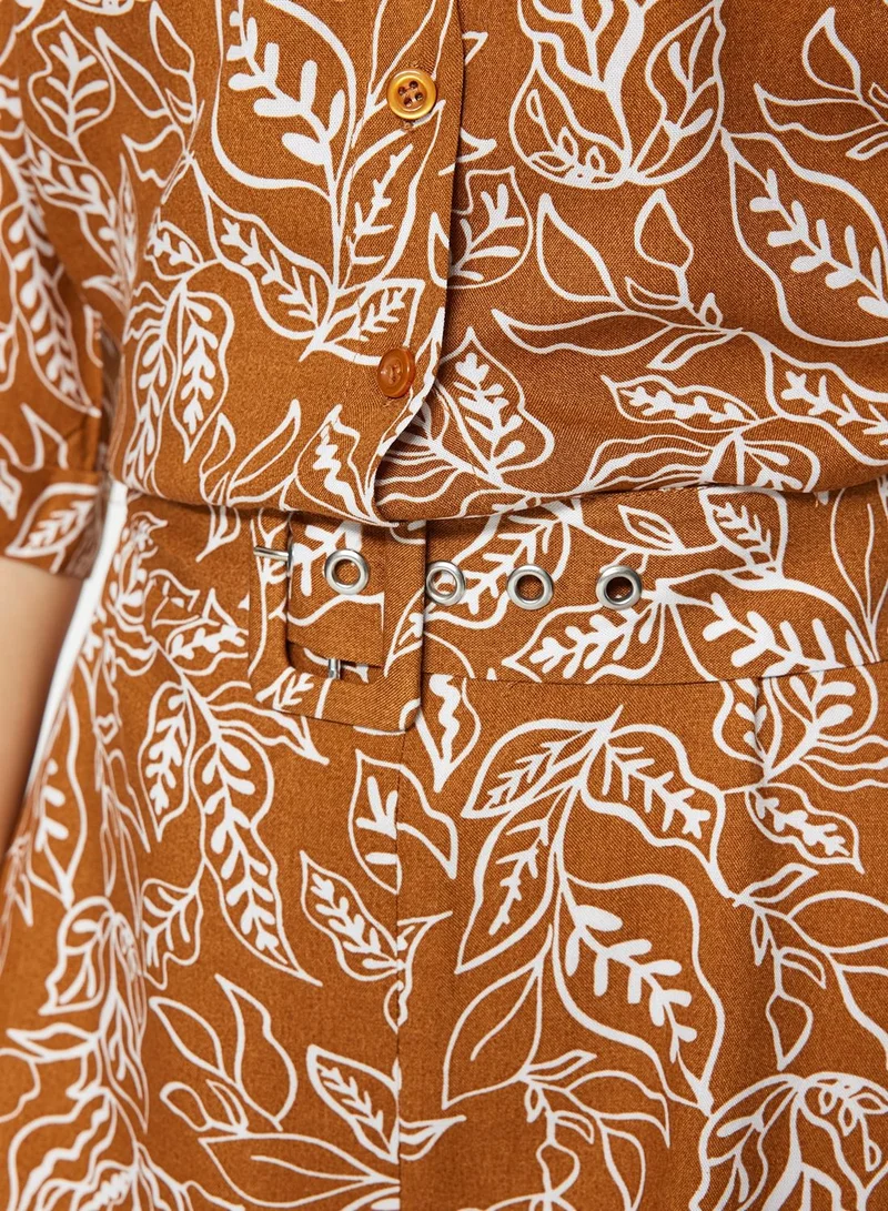 trendyol Floral Printed Belted Playsuit