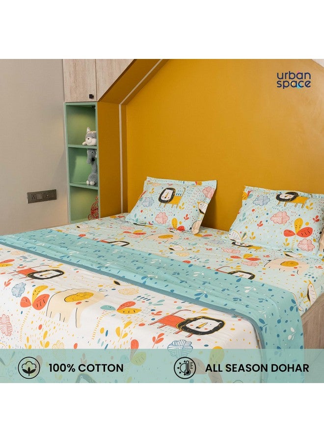 Urban Space Urban Space 100% Cotton Reversible Dohar for Single Bed, AC Blanket Single Bed Size, Soft Light-Weight 3 Layered Bed Blanket (Lion King Off White, Single- 58 x 95 Inch)  - Image 5