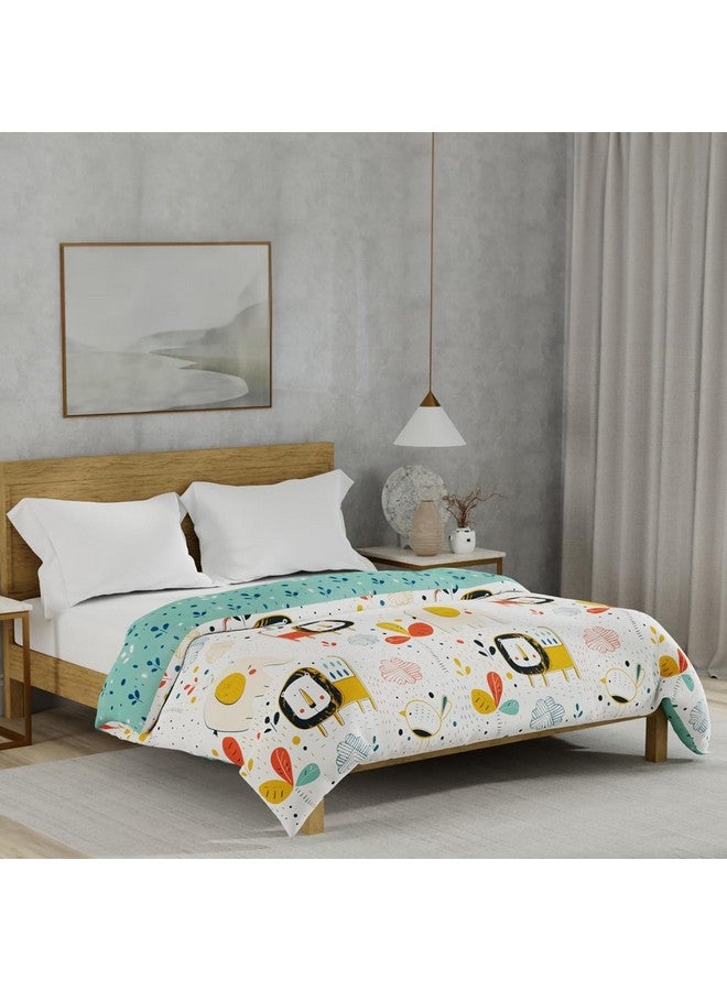 Urban Space Urban Space 100% Cotton Reversible Dohar for Single Bed, AC Blanket Single Bed Size, Soft Light-Weight 3 Layered Bed Blanket (Lion King Off White, Single- 58 x 95 Inch)  - Image 1