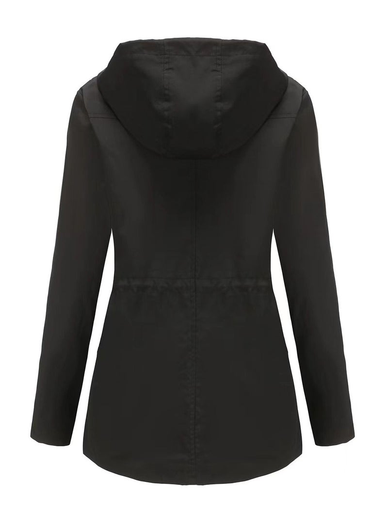 Loquat Autumn Winter Women's Hooded Windbreaker Casual Coat  - Image 2