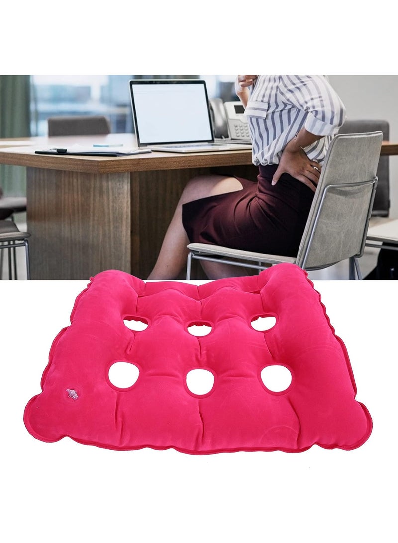 وسادة مضادة لقرحة الفراش، منتجات للمرضى طريحي الفراش، وسادة على شكل عظمة الذنب على شكل دونات، ملحقات للكراسي المتحركة، وسادة هوائية للسيارة، وسائد داعمة للأريكة، وسادة وافل، مستلزمات رعاية المرضى، بلاستيك PVC لكبار السن لون أحمر - Image 4