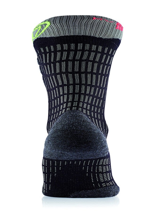 Sidas Standard Sweat-Wicking Fall/Winter Warm Soft Merino Wool Knee-Length Comfort Socks for Skiing, Black/Gray, 12-13.5 - Image 3