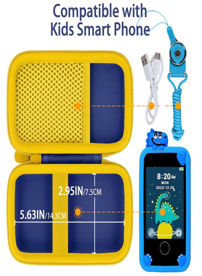 Baval Kids Smart Phone Case Compatible with Luoba/Luyiilo/KOKODI/WEOLULI/DIGIGOOD/Joozfee/Luyiilo Kids Smart Phone Toys,Case for Mini Smart Phone Toys with 2.8" Touchscreen (Blue Case,Yellow Zipper) - Image 4