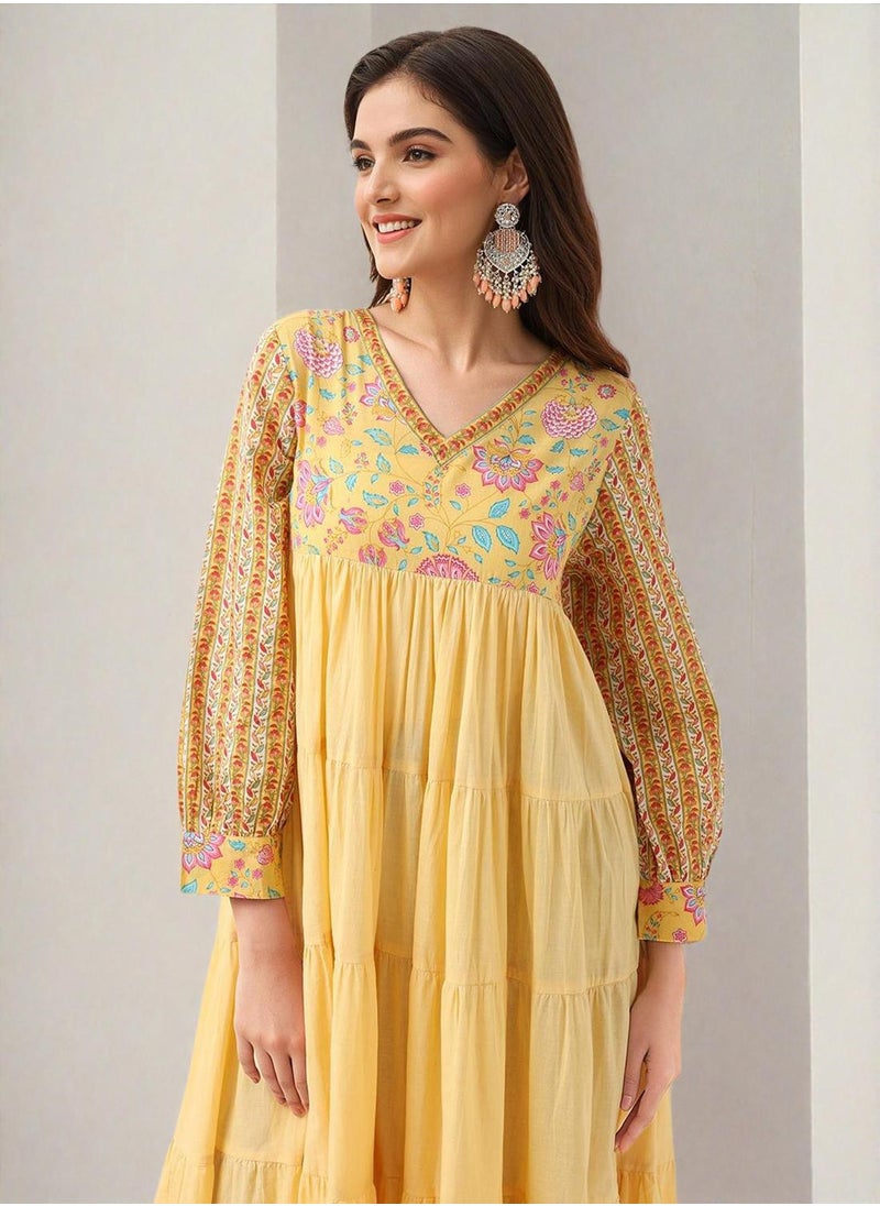 Women Yellow Cotton Dress - pzsku/Z596E101CCD0117EB26FEZ/45/1741086662/9c8d6561-368d-4583-9ce2-9a8b5853c210