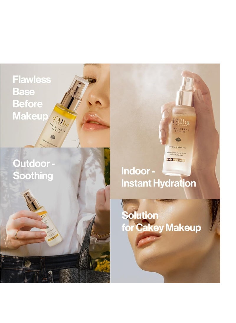 d'Alba - d'Alba Italian White Truffle First Spray Serum, Vegan Skin Care, Hydrating Face Moisturizer, Glow Serum for Radiant Skin, Non Comedogenic, All In One Mist, Korean Skin Care (1.69 fl oz.) - Image 1