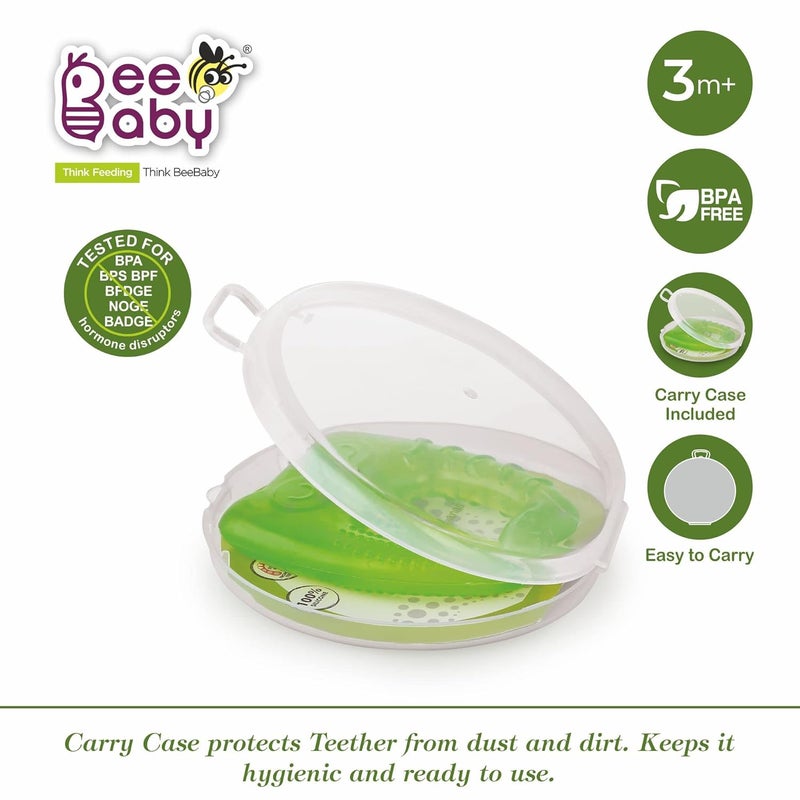 Beebaby عضاضات للأطفال من 6 إلى 12 شهرًا خالية من BPA. عضاضة مائية مبردة للأطفال، لعبة عضاضة ناعمة للأطفال مع حقيبة حمل، تهدئ اللثة وسهلة الإمساك. خالية تمامًا من BPA و PVC. (ضفدع وبومة - وردي_أخضر، عبوة من 2) - Image 2