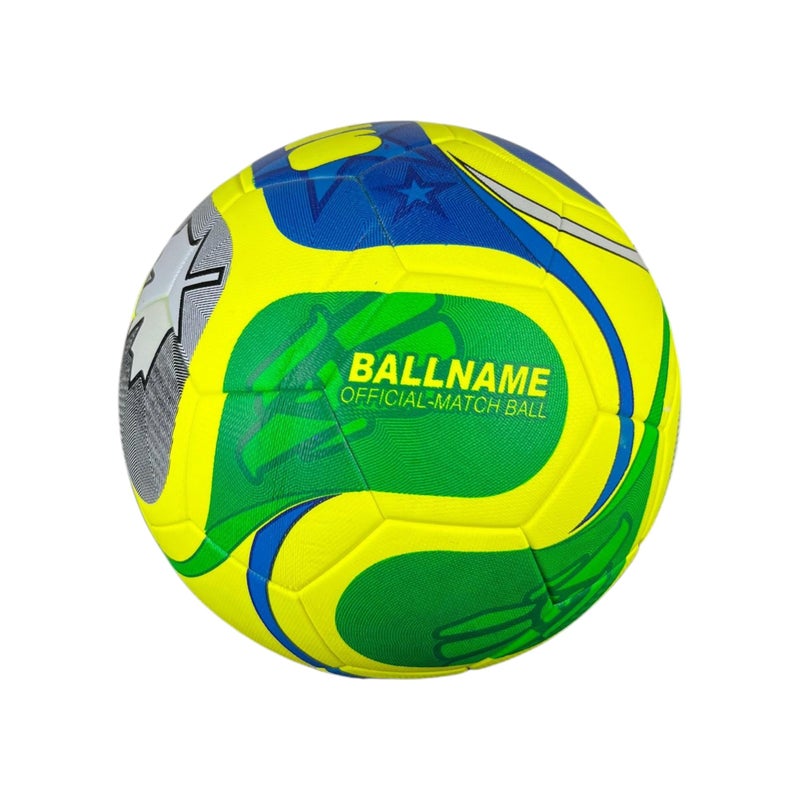 M D Stay Fit MD Stay Fit Original Professional Match Soccer Ball Multi Color Design with Pink Green Blue Yellow Panels Size Competition Football - Image 5