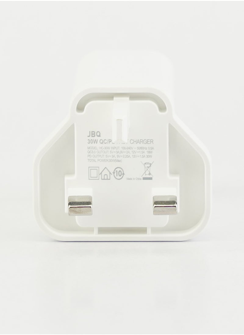 JBQ - 30W Quick Charge Travel Adapter Charger Set With C to Lightning Cable - Image 1