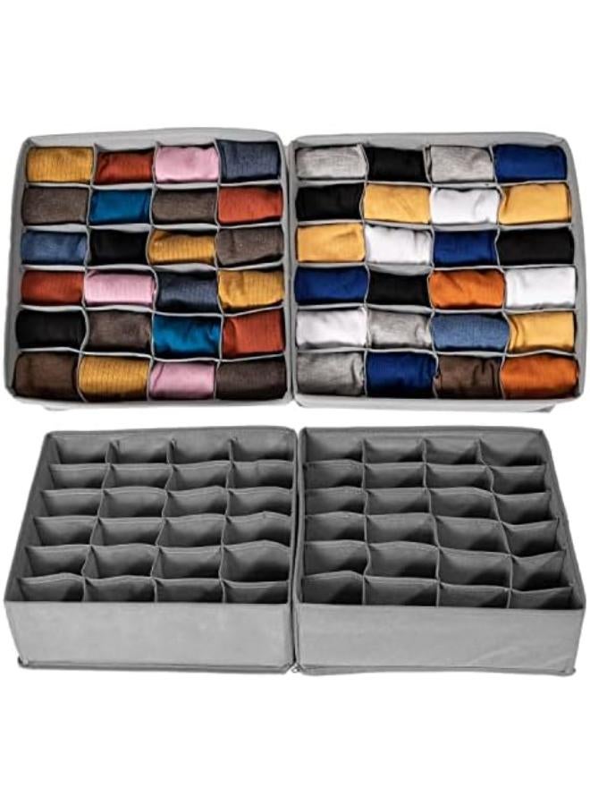 8 Set Drawer Underwear Organizer Divider Fabric Foldable Dresser Storage Basket Organizers And Storage Bins For Storing Bra Ties Lingerie Undies Sock Panty Belts Clothes Scarves (8 Pack Grey) - Image 4