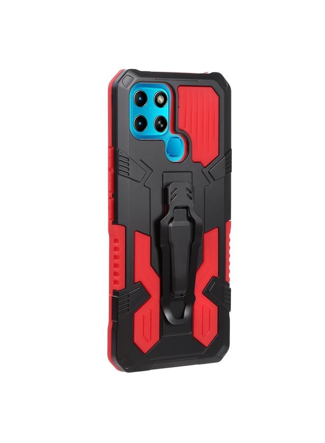 Zaboon Case For Infinix Smart 6 Armor Warrior Shockproof PC + TPU Lanyard Phone Case - Image 2