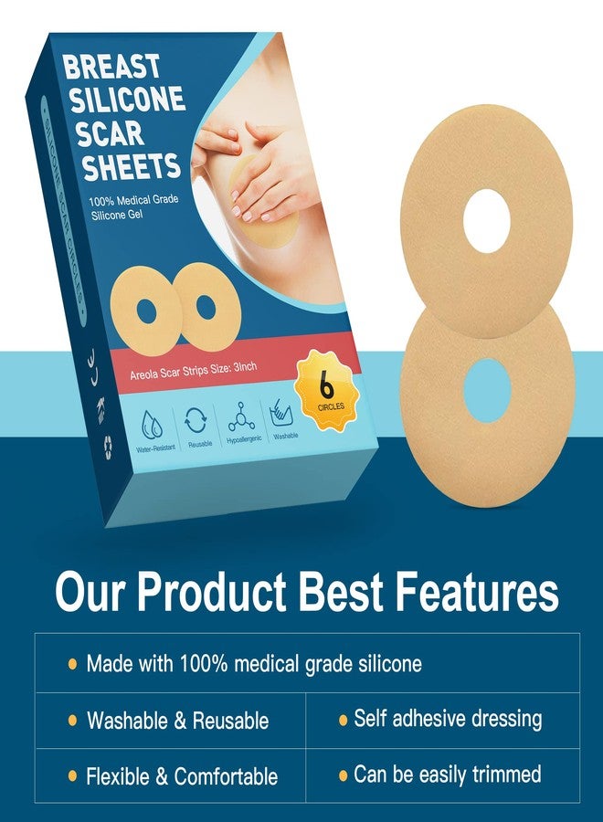 Nubical Breast Silicone Scar Sheets Tape, Silicone Scar Removal Sheets for Breast 6 Pack, Breast Reduction After Surgery for Scars, Breast Augmentation Post Surgery Supplies for Scar Treatment - Image 2