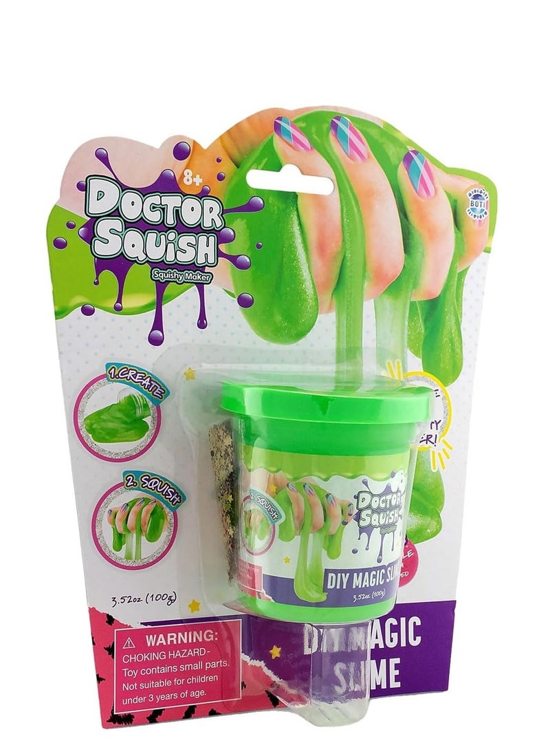 Doctor Squish - Magic Slime Blister Pack Green 100gm  - Image 1