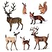 SIENON 7Pcs Forest Animals Figures Toys Miniature Woodland Figurines with Deer Family Elk Fox Rabbit Squirrel for Kids Christmas Birthday Party Gift Cake Decorations Educational Project Diorama - Image 3